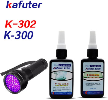 Strong power 51led UV light +Kafuter 50ml UV Glue UV Curing Adhesive K-300 Transparent Crystal and Glass Adhesive