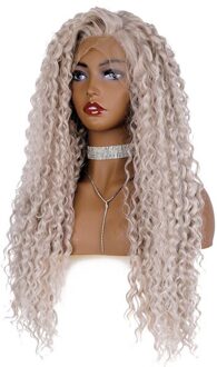 StrongBeauty Synthetische Lace Front Pruik Ombre Lange Krullend Haar zilvergrijs/Zwart wortels pruiken voor Vrouwen ZYZB35