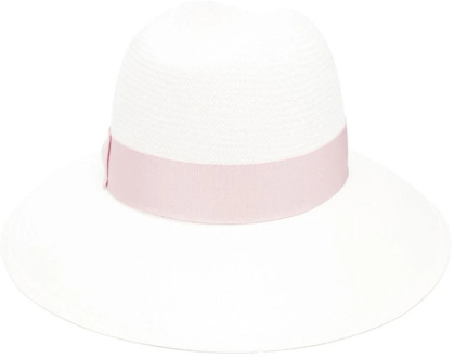 Strooien hoed met brede rand en lint Borsalino , Pink , Dames - M,S
