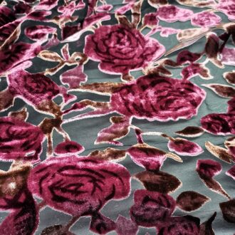 Stroomden Fluwelen Rose Stof Diy Rayon Fluwelen Stof Burn Out Gekwalificeerde Shirt Bruiloft Decoratie Materiaal 1 Yard