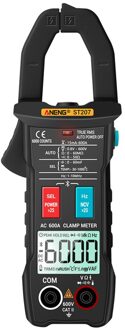 Stroomtang Multimeter App Digitale Auto Variërend Data Hold Sterke Taaiheid Elektrische Draagbare Bluetooth Amp Meter zwart
