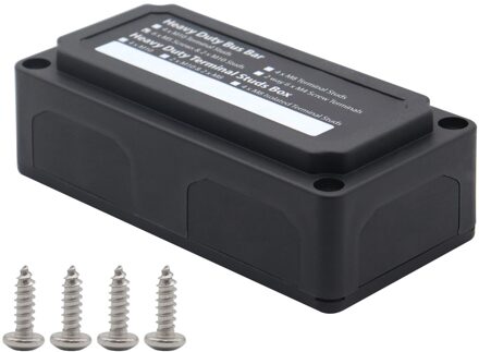 Stroomverdeling Blok Zware Bus Bar Box Terminal Studs 48V 300A Post Batterij Junction Block Voor Auto Rv truck Marine Boot zwart 2xM10 6xM5