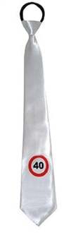 Stropdas 40 jaar Wit - Transparant