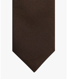 Stropdas van zijde met ingeweven structuur Donkerbruin - 1 maat