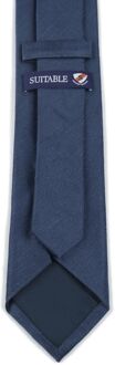 Stropdas Wol/Zijde Visgraat Navy - Donkerblauw