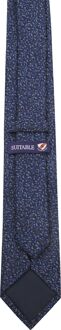 Stropdas Zijde Bladeren Navy - Donkerblauw