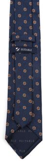 Stropdas Zijde Flower Navy - Donkerblauw