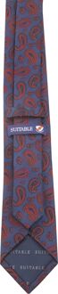 Stropdas Zijde Paisley Navy - Donkerblauw