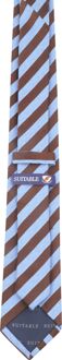 Stropdas Zijde Streep Blauw Bruin