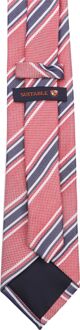 Stropdas Zijde Streep F91-10 - Rood