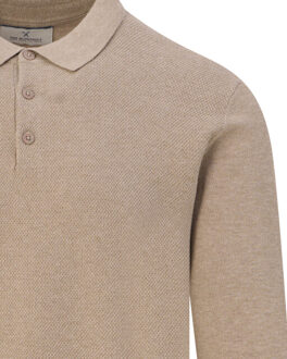 Structured polo long sleeve Beige