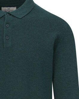 Structured polo long sleeve - maat XL Groen