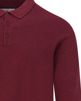Structured polo long sleeve Rood - M