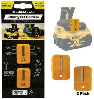Stubby bithouder voor DeWalt | Geel | 3 stuks - BH-DW-S-YLW