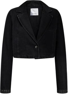 Stud Crop Blazer Jas Co'Couture , Black , Dames - Xl,S