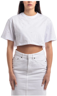 Studded T-shirt Dondup , White , Dames - M,S,Xs