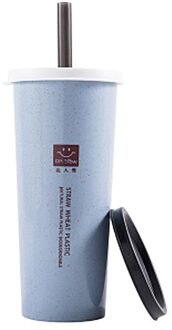 Student Eenvoudige Hand Tarwe Stro Drinkbekers Met Rietjes Voor Koppels Studenten Eenvoudige Casual Cups Met Stro X5909-BU
