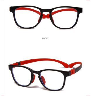 Student Kids Anti Blue Ray Bril Ultralight Onbreekbaar TR90 Brilmontuur Comfortabele Duurzaam Computer Brillen zwart rood