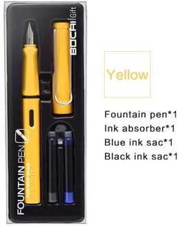 Student-Specifieke Vervangbare Inkt Sac Pen Set Kan Worden Gegraveerd Met Een Vulpen Student Pen Set geel