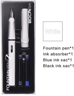 Student-Specifieke Vervangbare Inkt Sac Pen Set Kan Worden Gegraveerd Met Een Vulpen Student Pen Set wit