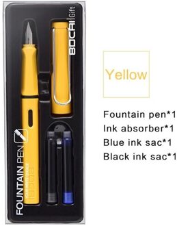 Student-Specifieke Vervangbare Inkt Sac Pen Set Positieve Houding Kalligrafie En Kalligrafie Kan Worden Gegraveerd En Rijke Vulpen geel