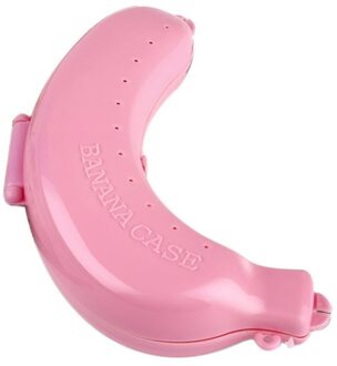 Studenten Lunch Fruit Banaan Protector Case Draagbare Bento Voedsel Snack Saver Houder Ademend Doos Snoep Opslag Plastic Container Roze