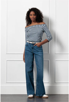 Studio Anneloes Dolly check top dessin - maat S Blauw