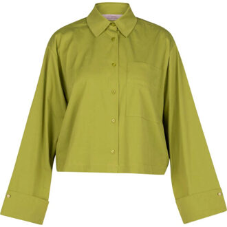 Studio Anneloes Erina poplin blouse - maat M Groen