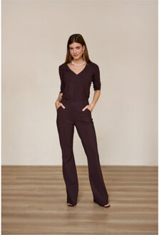 Studio Anneloes Flair bonded trousers - Bruin - 36
