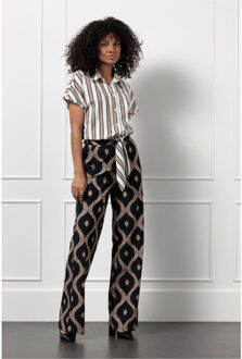 Studio Anneloes Lena stripe blouse ecru dessin