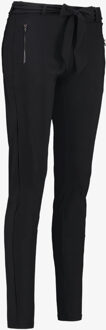 Studio Anneloes Margot mid waist skinny fit pantalon van travelstof met strikceintuur Zwart - L