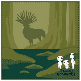 Studio Ghibli Mini Towel Princess Mononoke Shadow of the Deer God 25 x 25 cm