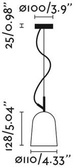 Studio hanglamp, Ø 11 cm, roze/zwart, staal roze, zwart