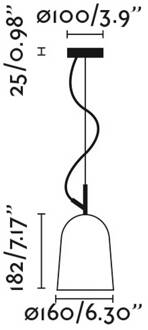 Studio hanglamp, Ø 16 cm, roze/zwart, staal roze, zwart