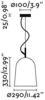 Studio hanglamp, Ø 29 cm, roze/zwart, staal roze, zwart