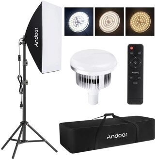 Studio LED Light Kit 3000K-6000K LED Light Large Flexible Softbox Adjustable Metal Light Stand for Photography