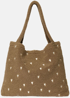 Studio Noos mom bag teddy hearts shopper brown Bruin - No Size