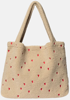 Studio Noos mom bag teddy hearts shopper ecru