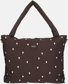 Studio Noos Puffy luiertas dark brown hearts Bruin - No Size