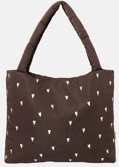 Studio Noos Puffy Mom bag shopper brown hearts Bruin