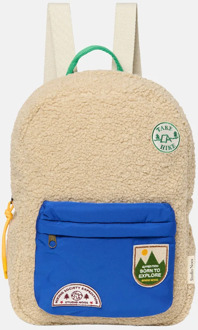 Studio Noos Teddy midi kinderrugzak ecru/cobalt Blauw