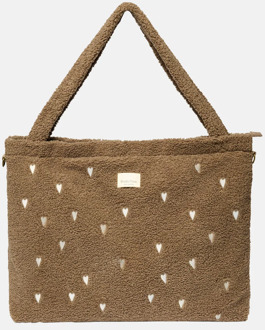 Studio Noos teddy mom bag luiertas brown hearts Bruin