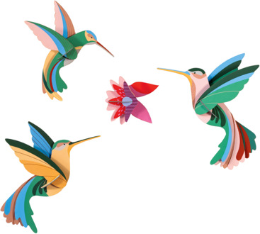 Studio ROOF Dance of Hummingbirds - 3D Wanddecoratie kolibrie Multicolor