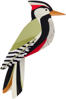 Studio ROOF wanddecoratie vogel Woodpecker Multicolor