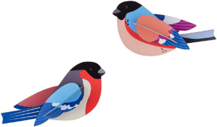 Studio ROOF wanddecoratie vogels Finches Multicolor