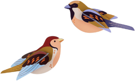 Studio ROOF wanddecoratie vogels Sparrows Multicolor