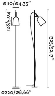 Studio vloerlamp, roze/zwart, staal, hoogte 132,5 cm roze, zwart