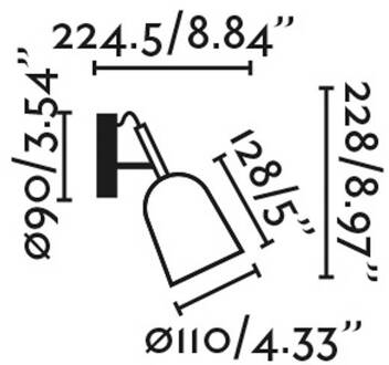 Studio wandlamp, roze/zwart, staal, Ø 11 cm roze, zwart