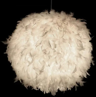 Studyset LED Romantic White Feather Ceiling Lamp Hanging Pendant for Bedroom Living Room Decor