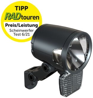 Sturmeyarcher Koplamp H-Black MR8 dynamo aan/uit functie -met houder 180 lumen Zwart